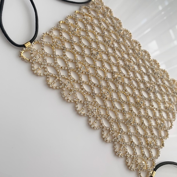 Luxury Gold Rhinestone Mask + BONUS cotton mask - Picture 2 of 5